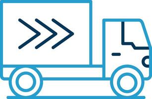 Lieferung LKW Linie Blau zwei Farbe Symbol vektor