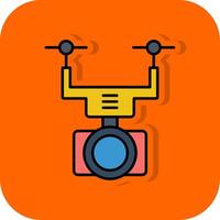 Kamera Drohne gefüllt Orange Hintergrund Symbol vektor