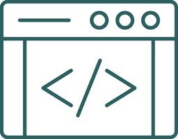 Codierung Linie Gradient runden Ecke Symbol vektor