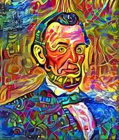 abraham lincoln impressionistische porträtmalerei vektor