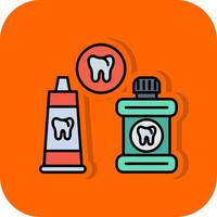 dental vård fylld orange bakgrund ikon vektor