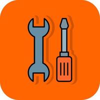 verktyg fylld orange bakgrund ikon vektor