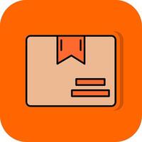 Box gefüllt Orange Hintergrund Symbol vektor
