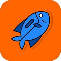 Surgeonfish gefüllt Orange Hintergrund Symbol vektor