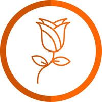 Rose Linie Orange Kreis Symbol vektor