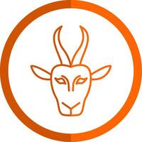 Gazelle Linie Orange Kreis Symbol vektor