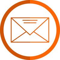 Mail Linie Orange Kreis Symbol vektor