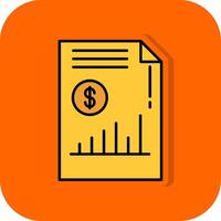 inkomst fylld orange bakgrund ikon vektor