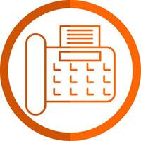 fax linje orange cirkel ikon vektor