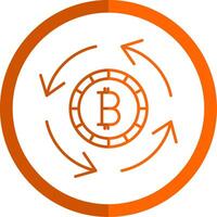 cirkulär ekonomi linje orange cirkel ikon vektor