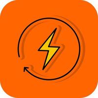 Energie gefüllt Orange Hintergrund Symbol vektor