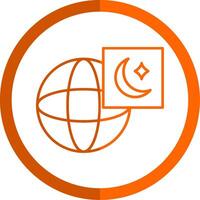 islam linje orange cirkel ikon vektor