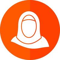hijab glyf röd cirkel ikon vektor