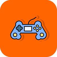 Spiel Regler gefüllt Orange Hintergrund Symbol vektor