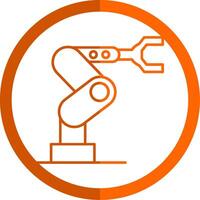 industriell Roboter Linie Orange Kreis Symbol vektor