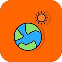 Erde gefüllt Orange Hintergrund Symbol vektor