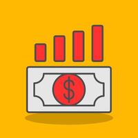 Geld Wachstum gefüllt Schatten Symbol vektor