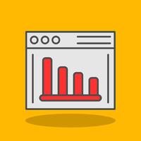 Statistiken gefüllt Schatten Symbol vektor