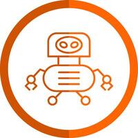 Spielzeug Robotik Linie Orange Kreis Symbol vektor