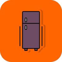 kylskåp fylld orange bakgrund ikon vektor