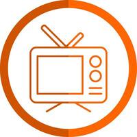 Fernsehen Linie Orange Kreis Symbol vektor
