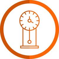 Jahrgang Uhr Linie Orange Kreis Symbol vektor