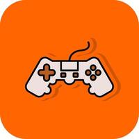 Spiel gefüllt Orange Hintergrund Symbol vektor