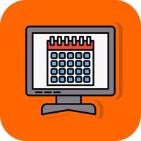Kalender gefüllt Orange Hintergrund Symbol vektor