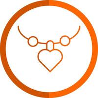 Halskette Linie Orange Kreis Symbol vektor