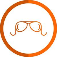 alt Brille Linie Orange Kreis Symbol vektor