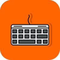 Tastatur gefüllt Orange Hintergrund Symbol vektor