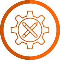 Ausrüstung Linie Orange Kreis Symbol vektor