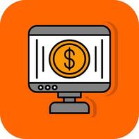 Budget gefüllt Orange Hintergrund Symbol vektor