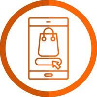 E-Commerce Linie Orange Kreis Symbol vektor