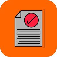 Checkliste gefüllt Orange Hintergrund Symbol vektor