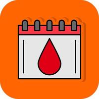 blod fylld orange bakgrund ikon vektor