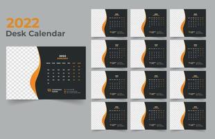 2022 Tischkalender-Vorlagendesign vektor