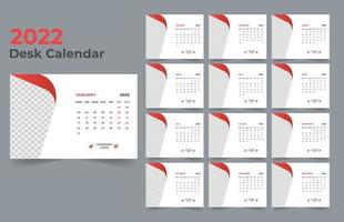 2022 Tischkalender-Vorlagendesign vektor