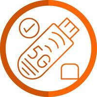 USB Stock Linie Orange Kreis Symbol vektor