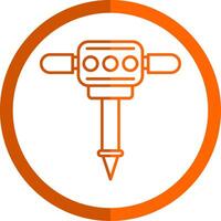 Presslufthammer Linie Orange Kreis Symbol vektor