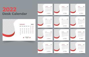 2022 Tischkalender-Vorlagendesign vektor