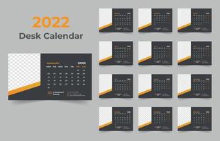 2022 skrivbordskalender malldesign vektor