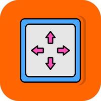Vollbild gefüllt Orange Hintergrund Symbol vektor