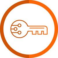 Cyber Sicherheit Linie Orange Kreis Symbol vektor