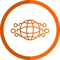 Welt Linie Orange Kreis Symbol vektor