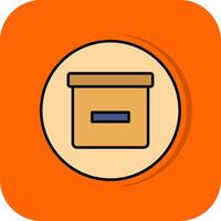 Box gefüllt Orange Hintergrund Symbol vektor