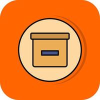 låda fylld orange bakgrund ikon vektor