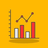 Bar Diagramm gefüllt Schatten Symbol vektor