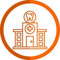 dental klinik linje orange cirkel ikon vektor