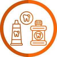 Dental Pflege Linie Orange Kreis Symbol vektor